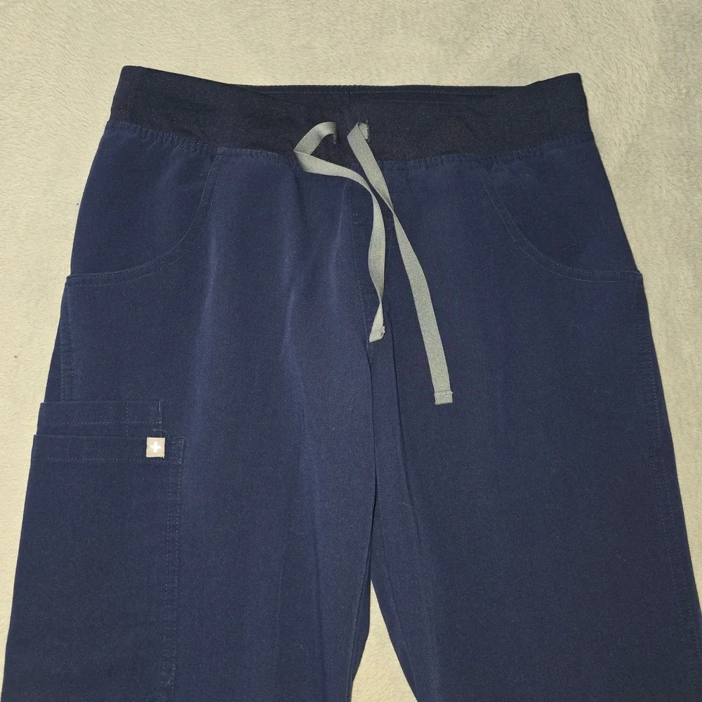 Figs Navy Blue Scrub Pants Technical Collection T21004 Mens Small Drawstring